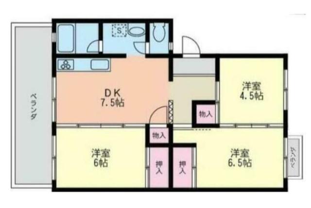 タプラ旭町(3DK/1階)の間取り写真