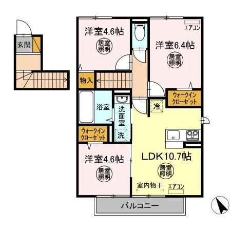 ベルカーサ(3LDK/2階)の間取り写真