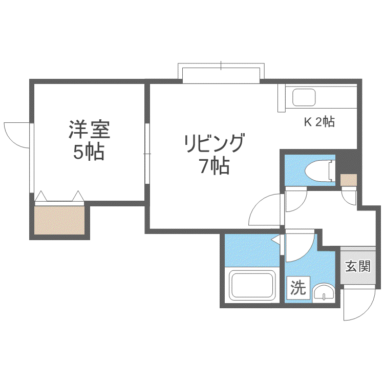 ウイングS&A(1LDK/2階)の間取り写真