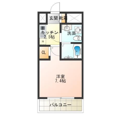 FDS COURT FELICE(1K/1階)の間取り写真