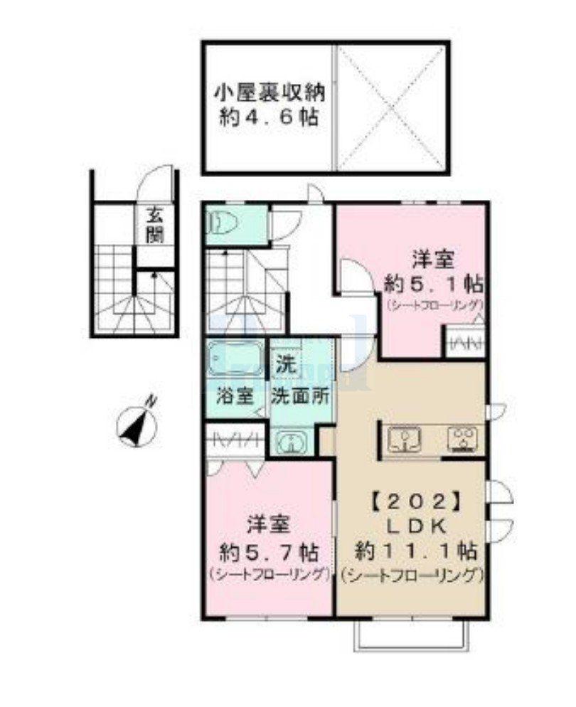 WIN VILLA 錦(2LDK/2階)の間取り写真