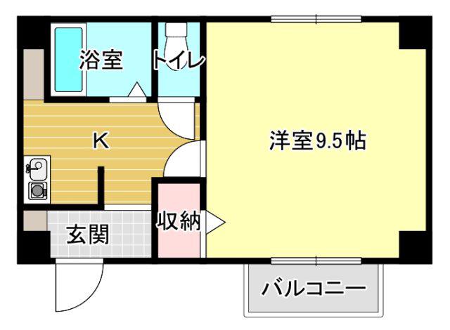 イシイフォーチュン(1K/2階)の間取り写真