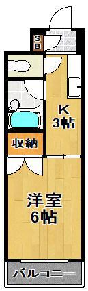 東洋プラザ泉尾(1K/7階)の間取り写真