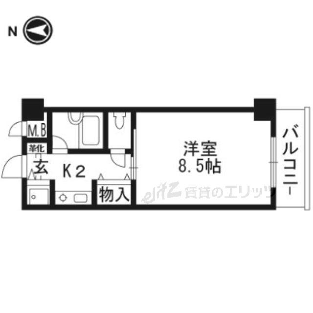 フレンズハイム光栄(1K/3階)の間取り写真
