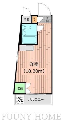 アサミハイツ(1K/2階)の間取り写真