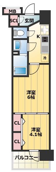 LUXENA KADOMA(2K/11階)の間取り写真
