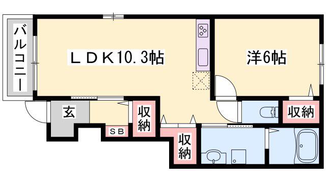 アルト・アデランテ(1LDK/1階)の間取り写真