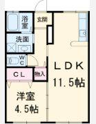 グリーンルーフ2(1LDK/1階)の間取り写真