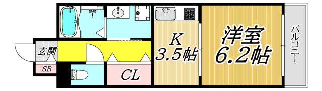 SHARON塚口(1K/1階)の間取り写真