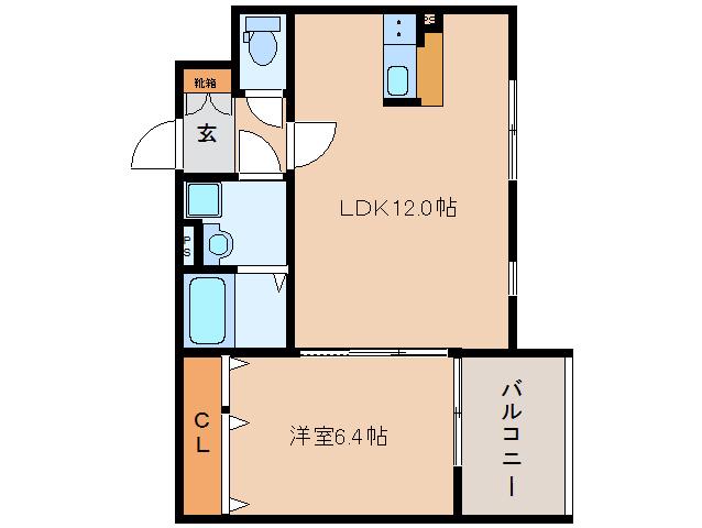 RA-KIZU(1LDK/3階)の間取り写真