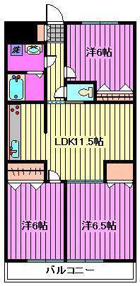 リバーサイドコート(3LDK/4階)の間取り写真