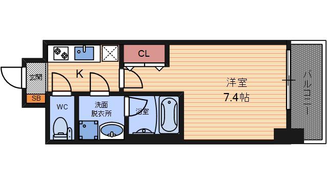 アプリーレ中之島(1K/12階)の間取り写真