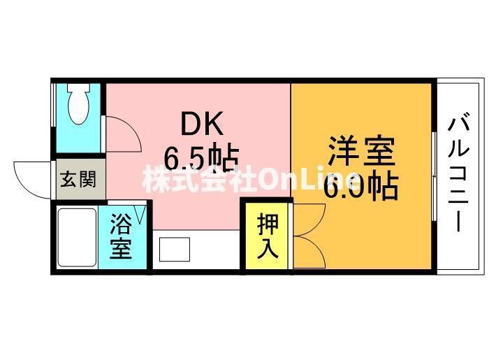 第2マウントハイツ(1DK/1階)の間取り写真
