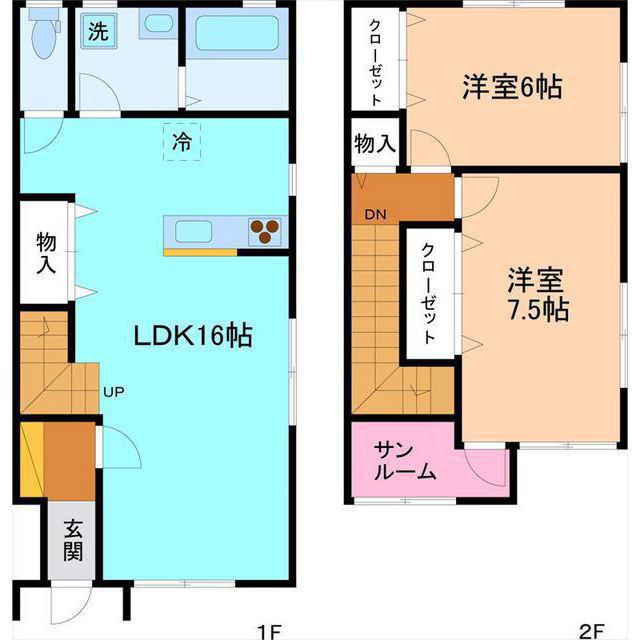 ファミーユ・リアン(2LDK/1階)の間取り写真
