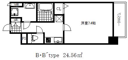 レゲスタ兵庫リバージュ(1K/2階)の間取り写真