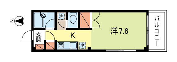 フクシマハイツ(1K/3階)の間取り写真
