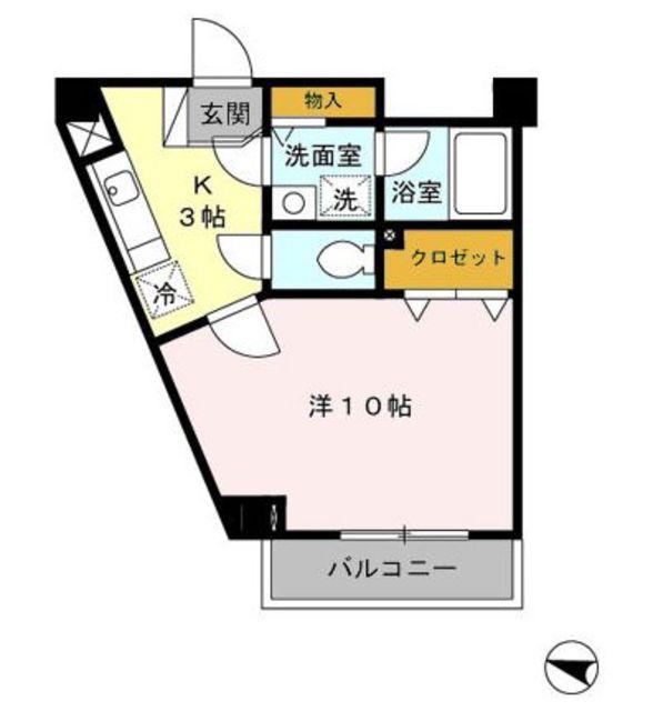 ラ・セネシオ(1K/6階)の間取り写真