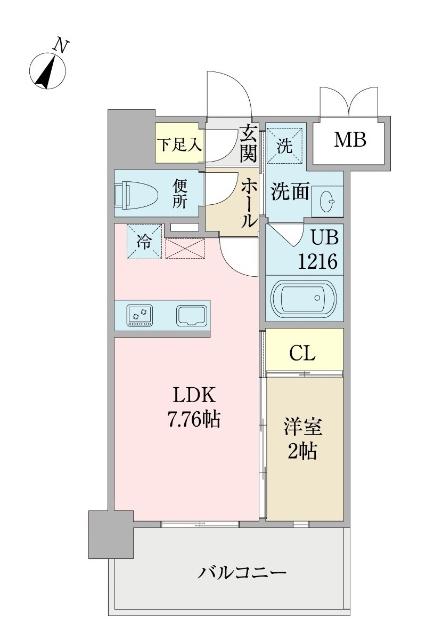 プロシード日赤通(1LDK/5階)の間取り写真