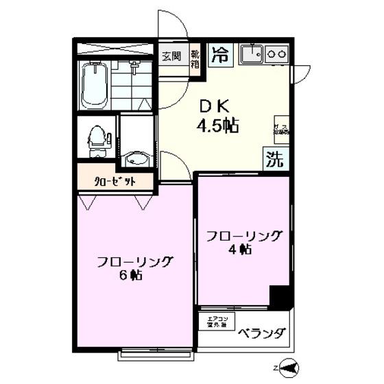 ファインキャッスル井の頭(2DK/2階)の間取り写真