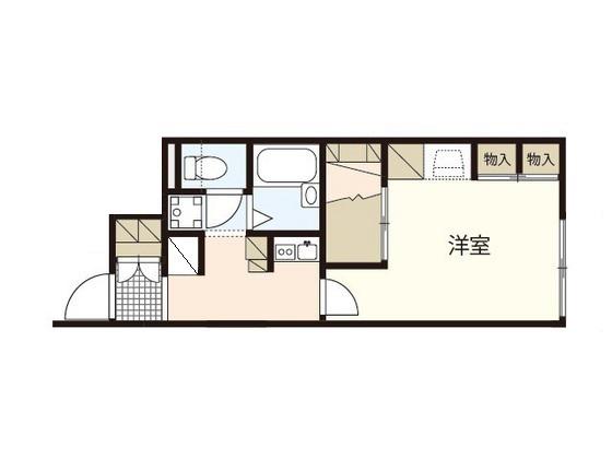 レオパレス地御前(1K/1階)の間取り写真
