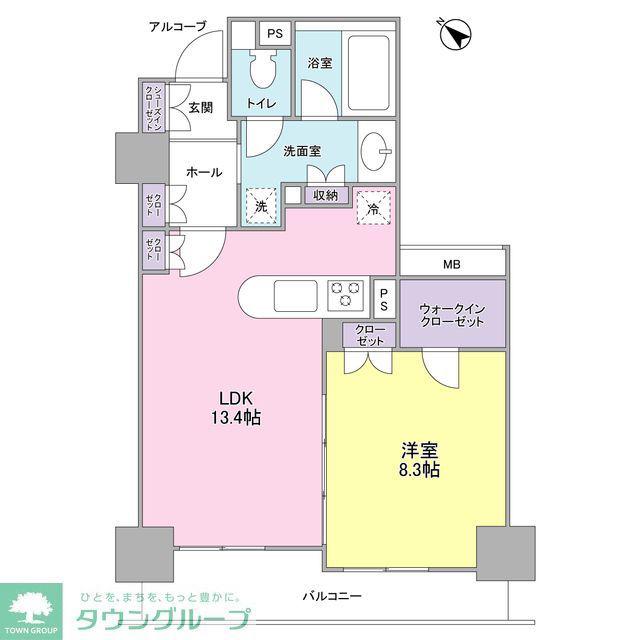 LASANTE五反田(1LDK/14階)の間取り写真