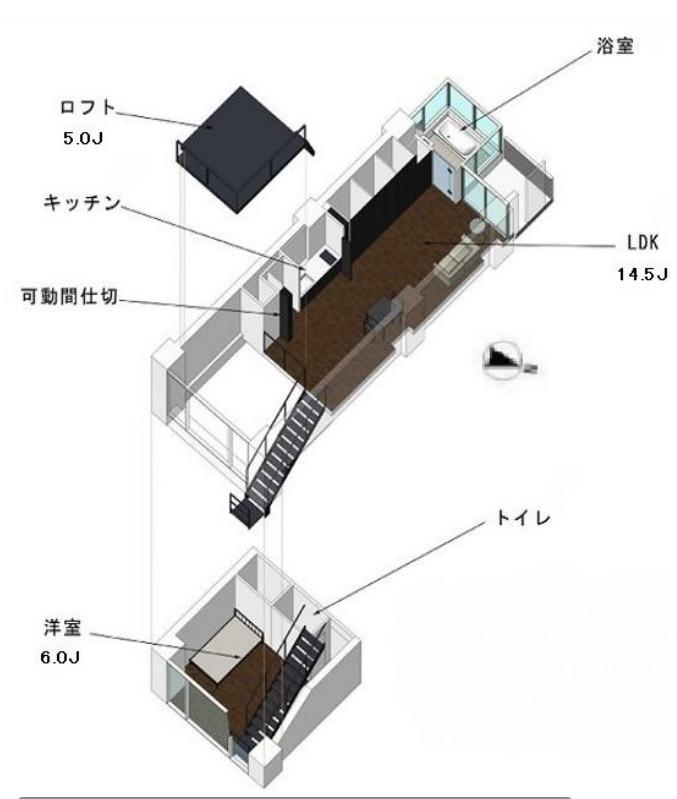 ベルメゾン南麻布GRAND(1SLDK/8階)の間取り写真