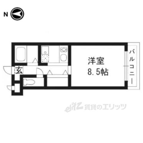 セリバ中久世(1K/4階)の間取り写真
