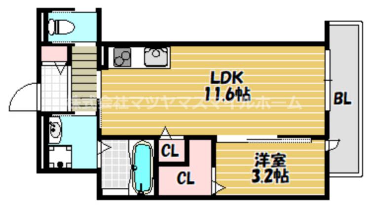 プリュメ(1LDK/1階)の間取り写真