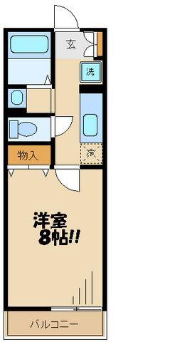 桜プレイス(1K/1階)の間取り写真