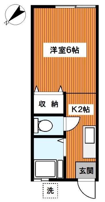 ティファニー横浜 B(ワンルーム/1階)の間取り写真
