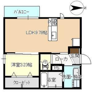 コメット(1LDK/1階)の間取り写真