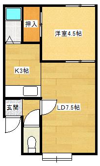 めぐみハイツ(1LDK/2階)の間取り写真