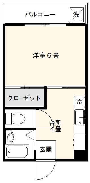 パラスト大森(1K/4階)の間取り写真