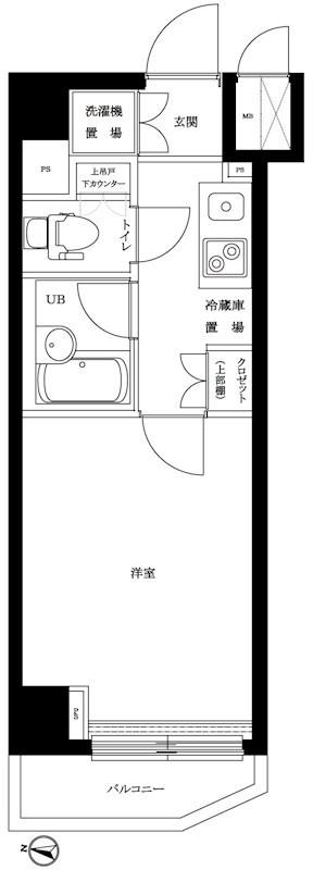 ルーブル明大前(1K/6階)の間取り写真