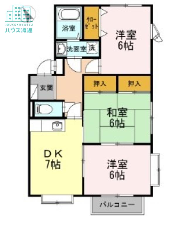ファミーユ貝津(3DK/2階)の間取り写真