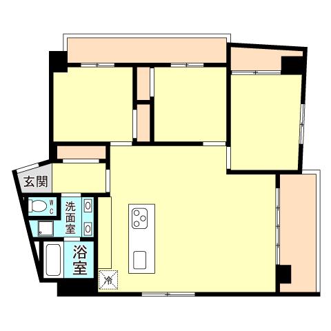 芦屋三条マンション(3LDK/3階)の間取り写真