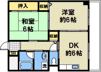 プルミエアイ(2DK/4階)の間取り写真