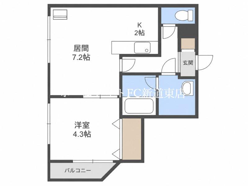 RAFFLESCOURT(1DK/4階)の間取り写真
