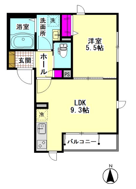 マーベラス西糀谷(1LDK/2階)の間取り写真