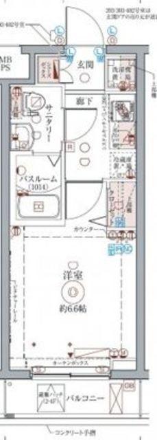 クレヴィスタ立石(1K/2階)の間取り写真