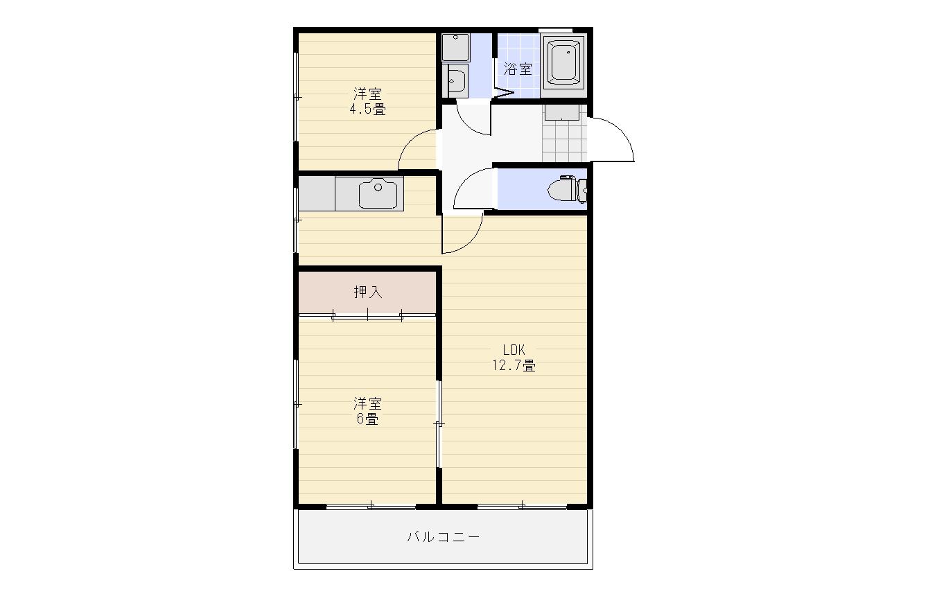 センチュリーコウワ(2LDK/3階)の間取り写真