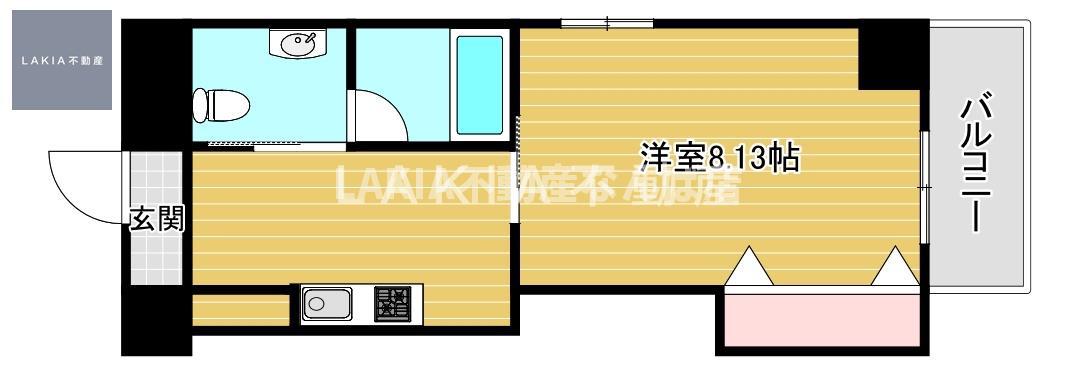 ワイズコート難波ウエスト(1K/3階)の間取り写真