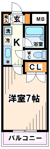サンパラッツオ参番館 当社管理物件(1K/8階)の間取り写真