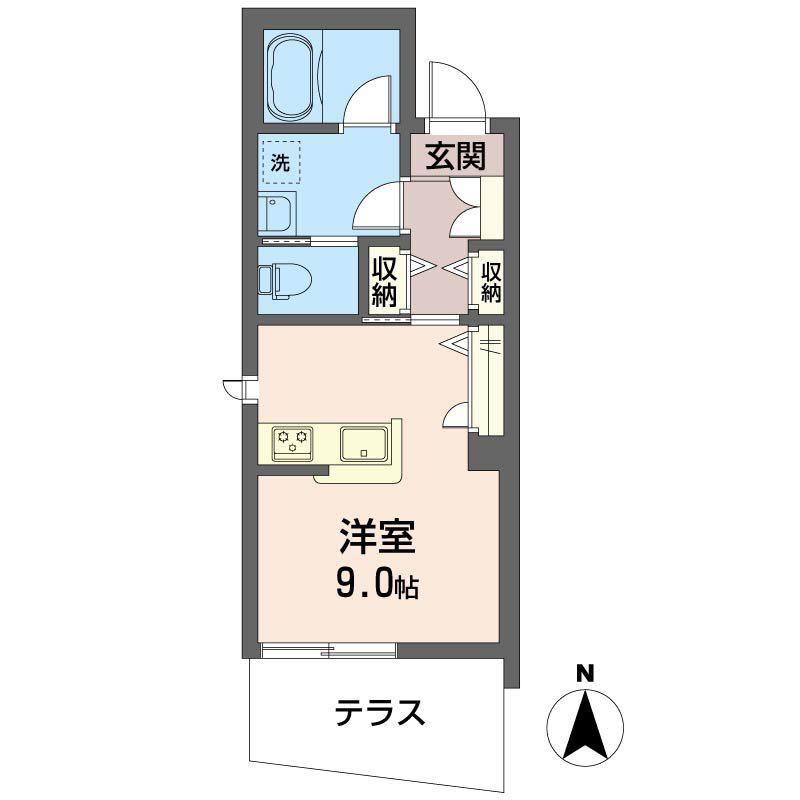 レイファーレMH(ワンルーム/1階)の間取り写真