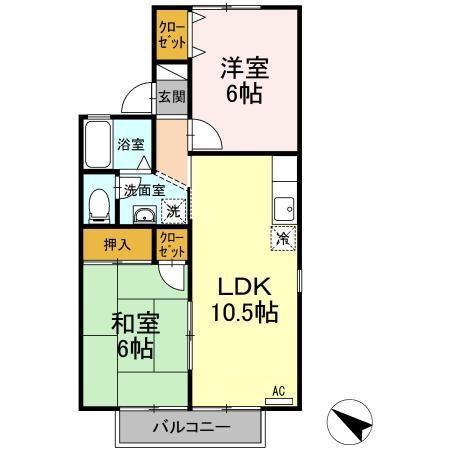 名鉄羽島線 新羽島駅 徒歩14分 2階建 築30年(2LDK/2階)の間取り写真