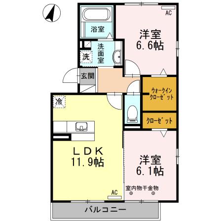 ＪＲ東海道本線 袋井駅 徒歩21分 3階建 築11年(2LDK/3階)の間取り写真