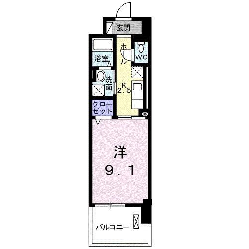 プレッサ泉中央(1K/2階)の間取り写真