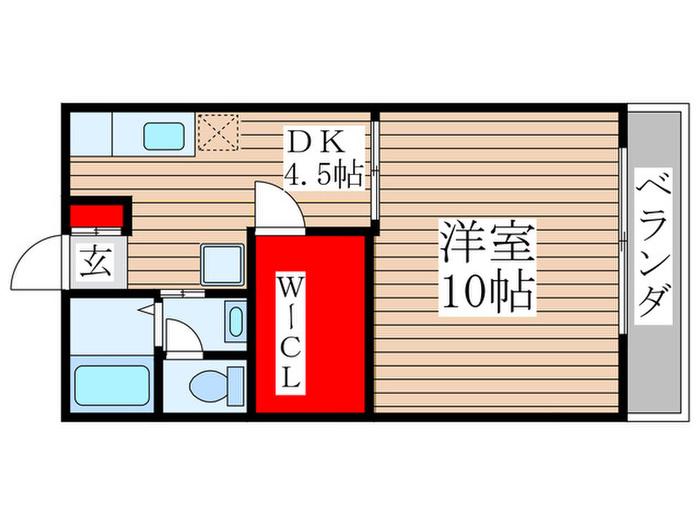 第二高武(1DK/1階)の間取り写真