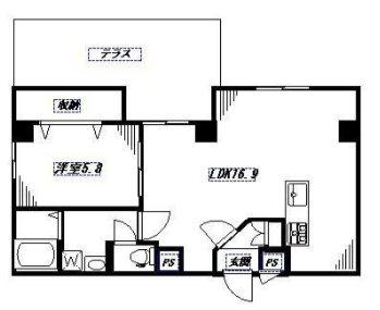 PALAIS DE FLORA(1LDK/1階)の間取り写真