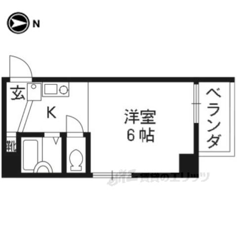 ドミール松田(1K/2階)の間取り写真